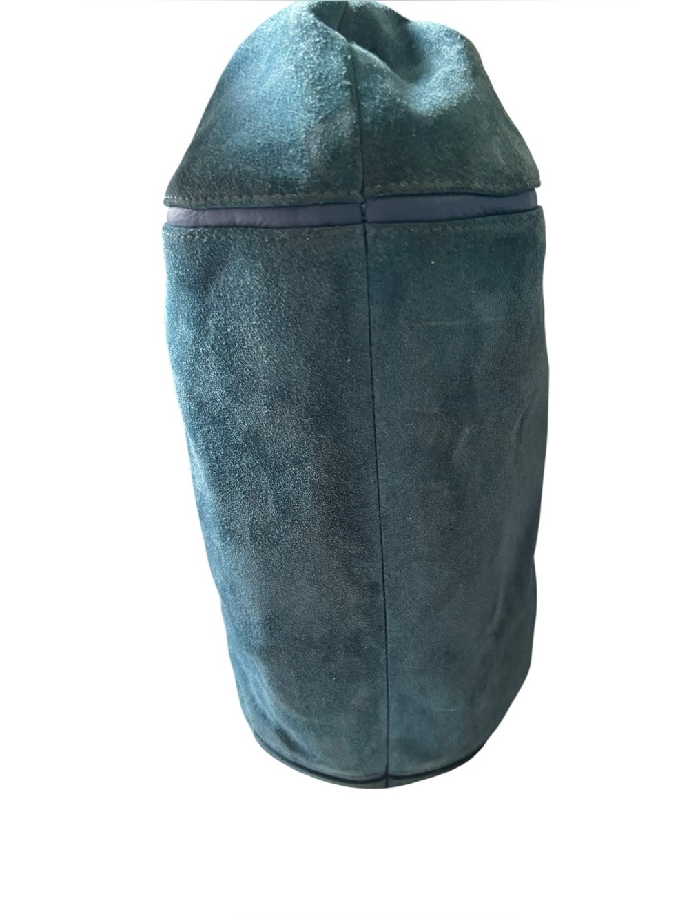 39) Coach Collette Suede Leather Tote Bag in Teal Green - Picture 5 of 7